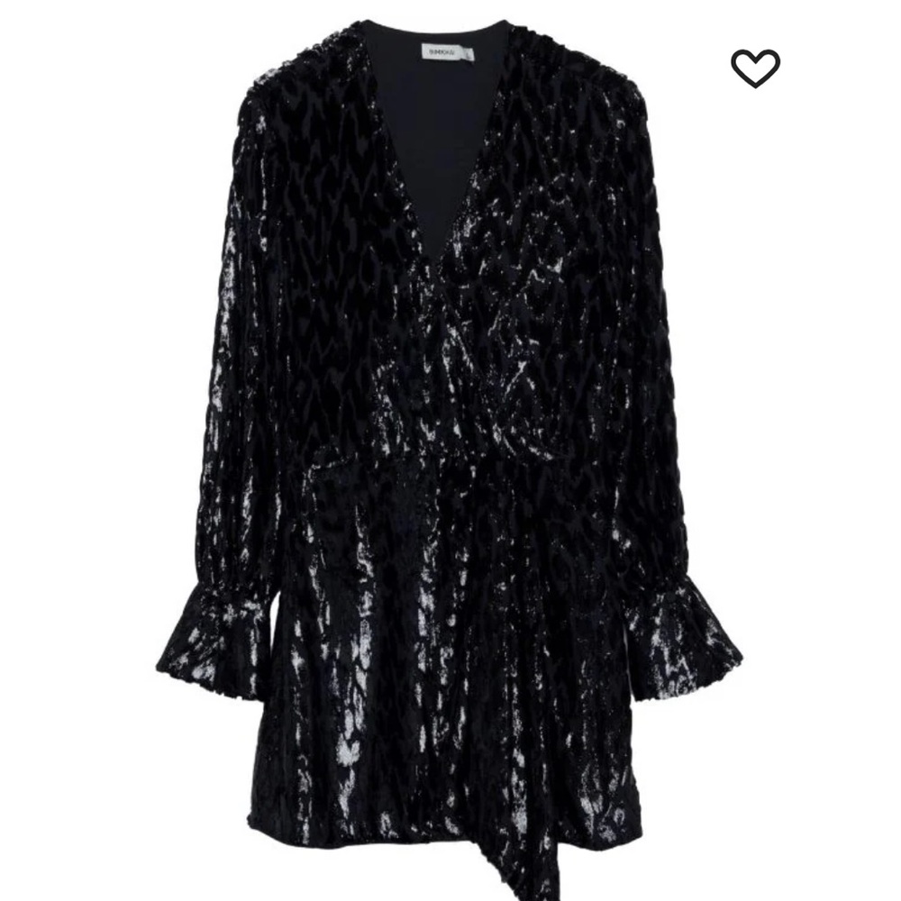 Simkhai Camryn V-neck wrap dress black